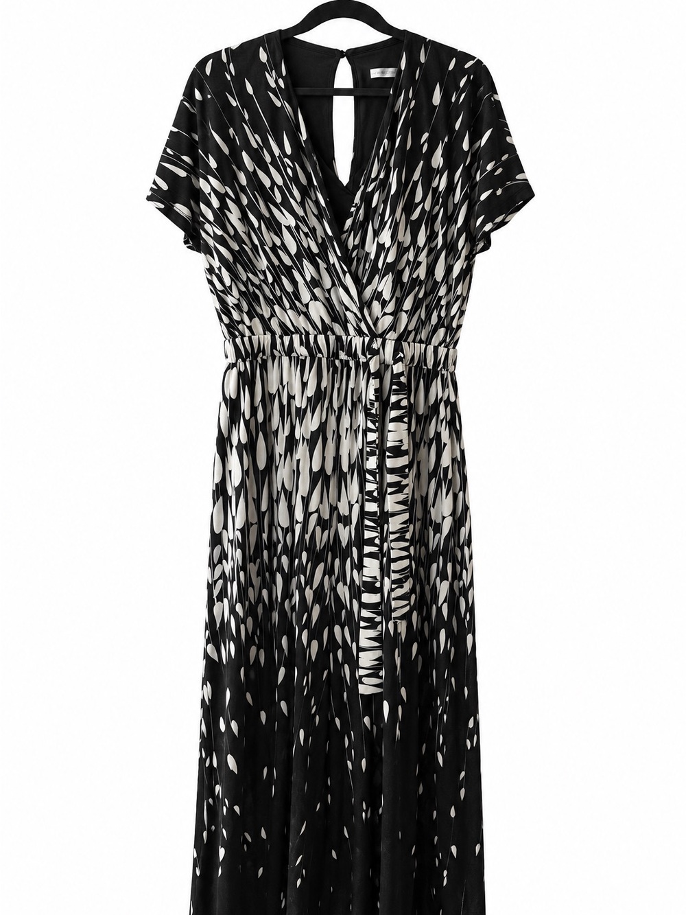 Sandra Darren Black and White Printed Maxi Dress